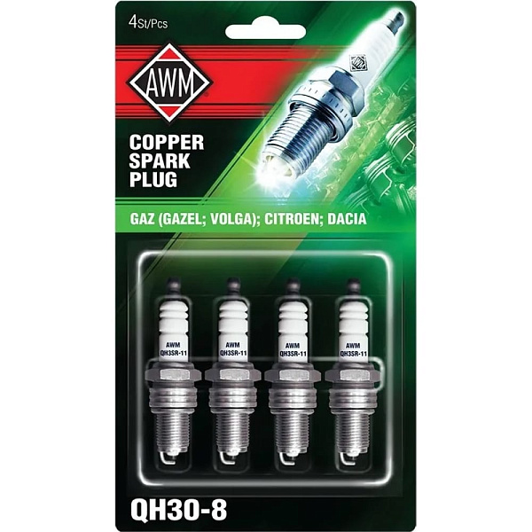Свеча зажигания AWM QH3O-8  4 шт. Медь