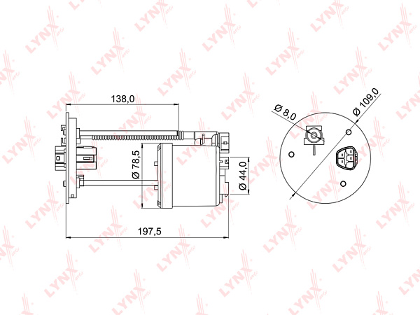 Топливный фильтр  LYNXauto LF-982M