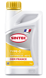 Антифриз -40 жёлтый G-12+ SINTEC Antifreeze OEM France Type-D  1 кг.