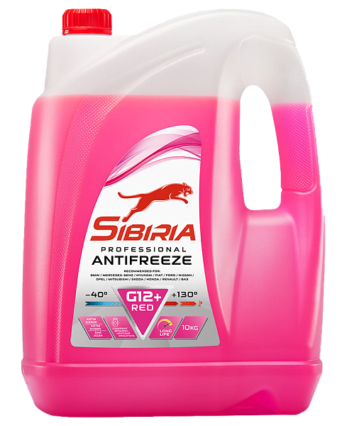 Антифриз -40 красный SIBIRIA G-12+ Red  10 кг.