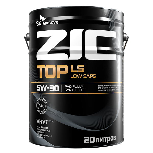 Моторное масло ZIC TOP LS  5W-30  20 л. синт.