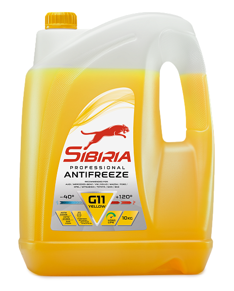 Антифриз Sibiria G-11 (-40) желтый  10 кг.