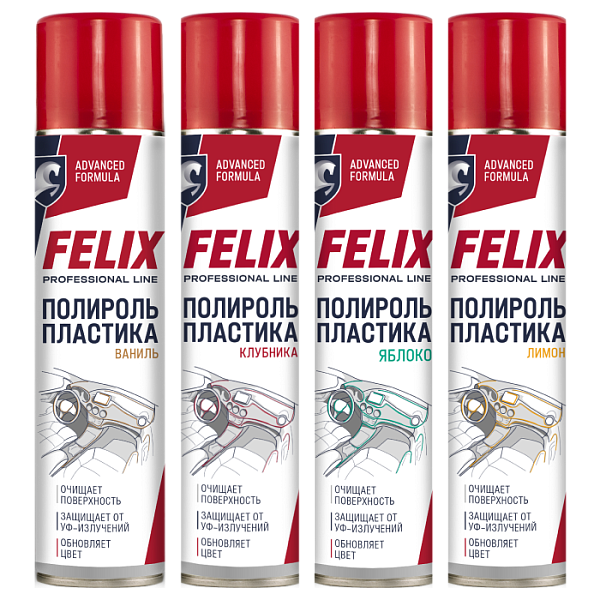 Полироль пластика FELIX Клубника  400 мл.