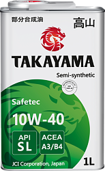 Моторное масло TAKAYAMA Safetec  10W-40  1л. п/синт.