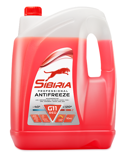 Антифриз -40 красный SIBIRIA G-11 Red  10 кг.