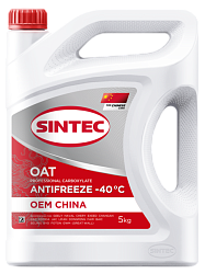 Антифриз (-40) красный SINTEC Antifreeze OEM China OAT  5кг. /кор.4шт./