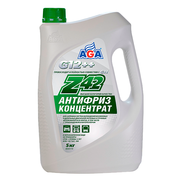 Антифриз КОНЦЕНТРАТ зеленый G12++ AGA317Z  5 кг.