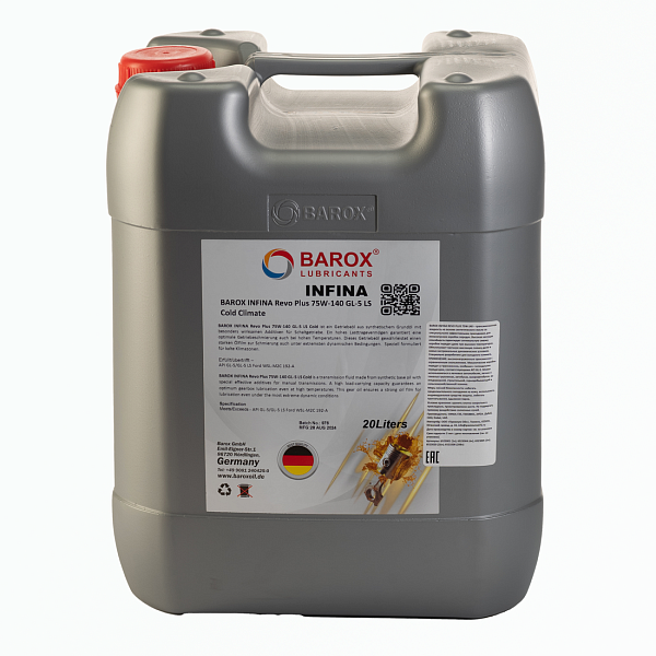 Трансмиссионное масло BAROX INFINA Revo Plus 75W-140 GL-5/GL-5 LS синт. 20 л.