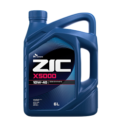 Моторное масло ZIC X5000  10W-40  6 л. п/синт.