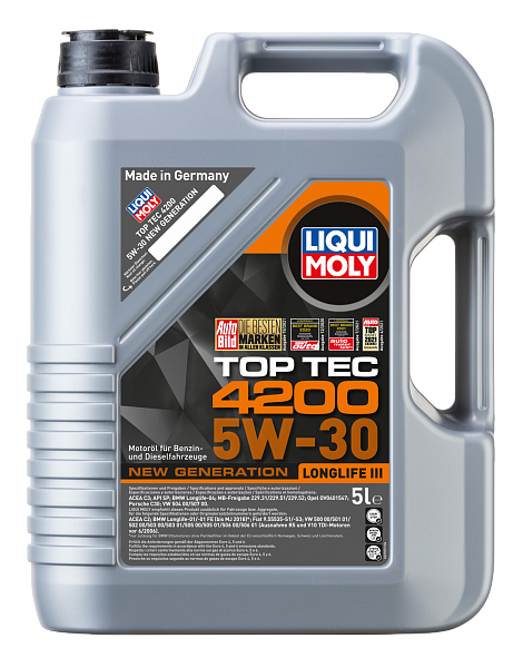 Моторное масло LIQUI MOLY Top Tec 4200 New Generation  5W-30  5 л. синт.