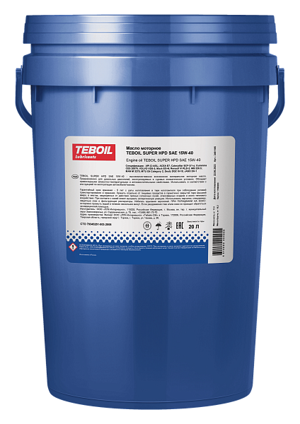 Мотоное масло TEBOIL Super HPD  15W-40  20 л. мин.