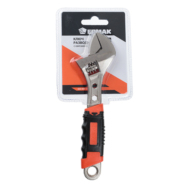 Разводной ключ ЕРМАК 655-007 с обрезиненной ручкой 655-007