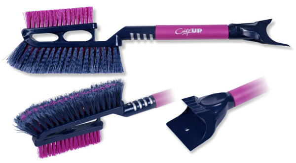 Щетка для снега со скребком City UP СА-67 мягкая ручка и двойная щетина 54 см.