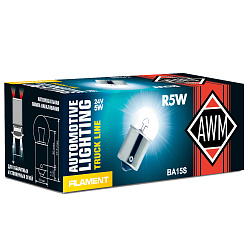 Лампа накаливания R5W 24V 5W (BA15S) AWM 410300025  10 шт.