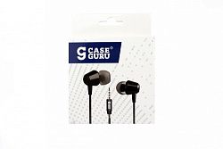 Проводные наушники-гарнитура 3,5мм черные CaseGuru 103309