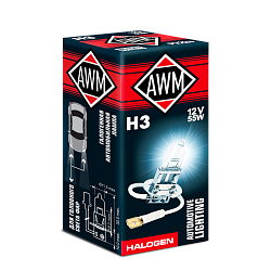 Лампа галогенная H3 12V 55W (PK22S) AWM 410300002