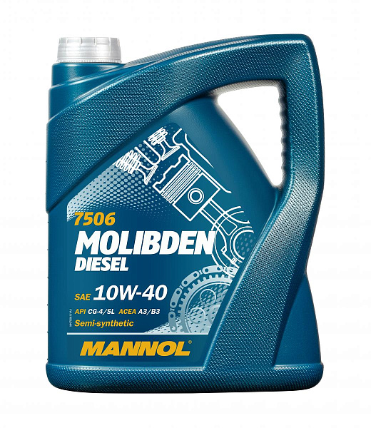 Моторное масло MANNOL Molibden Diesel 10W-40 полусинтетическое E2/B3/A2 CG-4/CF-4/SJ    5 л.